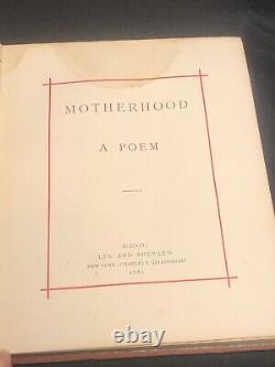 Antique Hardback Book 1881 MOTHERHOOD-A POEM By Charles DillinghamGreat Gift