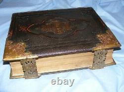 Antique Holy Bible Rev John Eadie Very Heavy With Clasps Maps Illustrations RARE