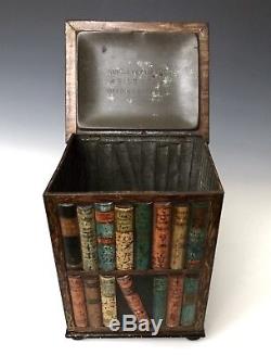 Antique Huntley & Palmers Bookstand Figural Books Biscuit Tin, c1905, Rare, NR