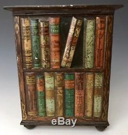 Antique Huntley & Palmers Bookstand Figural Books Biscuit Tin, c1905, Rare, NR