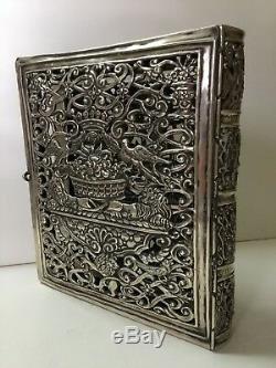 Antique Judaica Germany sterling silver 18TH book cover rare! 495 gram (m2136)