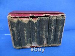 Antique Lilliput Ordbok Miniature Dictionary 6 Book Set Lot 1 1/2 X 2 Rare