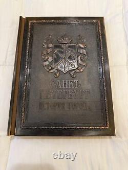 Antique-Look St. Petersburg History Book With Embossed Metal Cover