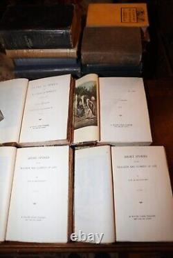 Antique Maupassant Salon Edition Rare 17-Volume Leather Bound Set- Ltd Edition