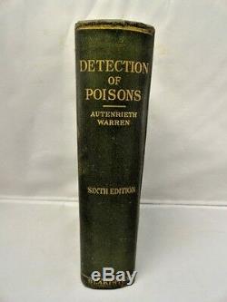 Antique Medical Book LAB DETECTION OF POISONS Blakiston 1928 Hardcover Rare