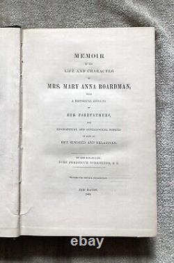 Antique, Memoir Of Mrs. Mary Anna Boardman, 1849, Early American Genealogy, Rare