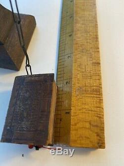 Antique Miniature Leather Bound Bible w Lectern In Original Box, Rare