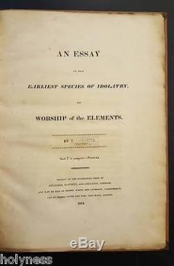 Antique Occult Book / Worship Of The Elements / J. Christie / London 1814 / Rare