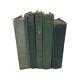 Antique Old Vintage Rare Hardcover Books Lot Of 6 Green Shades Decor Staging Set