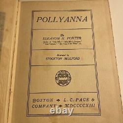 Antique POLLYANNA Book 1st Edition by Elanor H. Porter 1913 Rare Pink Edition