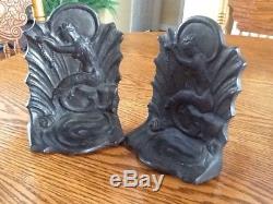 Antique RARE Mermaid Book Ends Depicting Gorgeous Mermaids Bradley Hubbard