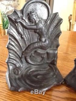 Antique RARE Mermaid Book Ends Depicting Gorgeous Mermaids Bradley Hubbard