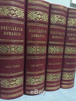 Antique Rare 1898 Breviarium Romanum Set, Roman Catholic 4884