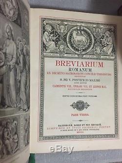 Antique Rare 1898 Breviarium Romanum Set, Roman Catholic 4884