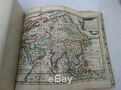 Antique Rare 18th C Nouvel Atlas World Pocket Colored Map Book Amsterdam by Leth