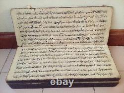 Antique Rare Asia Burmese Buddhist prayer sutra handwrite on Mulberry Paper Book