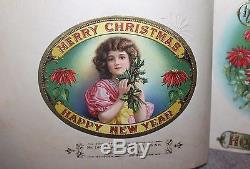 Antique Rare Christmas New Years Cigar Sample Book Schmidt & Co. Circa 1890's