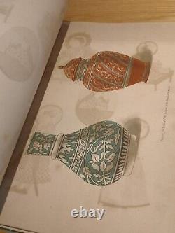 Antique Rare Folio Book Indian Persian Art Color Plates Tibet Moghal Medal India