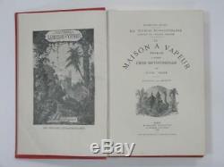 Antique Rare Lot 2 Book Jules Verne Voyages Extraordinaires Helice Vapeur 1923