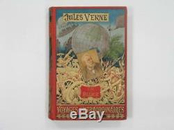 Antique Rare Lot 2 Book Jules Verne Voyages Extraordinaires Helice Vapeur 1923