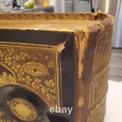 Antique Rare The Holy Bible The Parallel Bible(Illustrated) 1800's Leather Hard