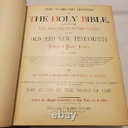 Antique Rare The Holy Bible The Parallel Bible(Illustrated) 1800's Leather Hard