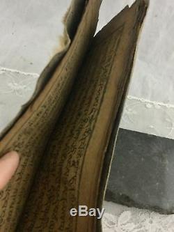 Antique Rare Tibetan Buddhist Prayer Book 17th 18th Century Deer Skin Cover