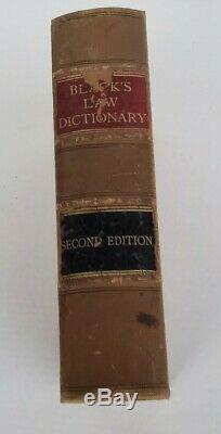 Antique Second Edition Black's Law Dictionary, very rare edition