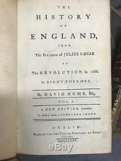 Antique Set DAVID HUME's HISTORY OF ENGLAND! Printed in 1775! COMPLETE RARE Gift