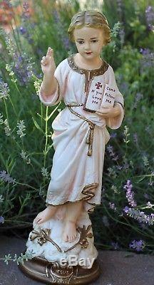 Antique, Statue, Divine Infant Standing Holding Book, Jesus, Rare, Exquisite