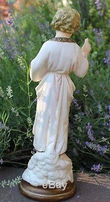 Antique, Statue, Divine Infant Standing Holding Book, Jesus, Rare, Exquisite