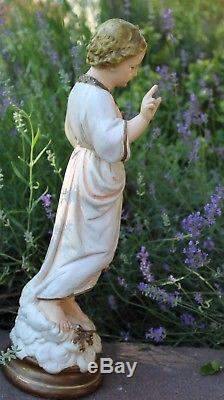 Antique, Statue, Divine Infant Standing Holding Book, Jesus, Rare, Exquisite