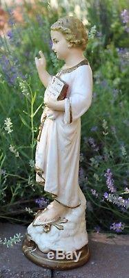 Antique, Statue, Divine Infant Standing Holding Book, Jesus, Rare, Exquisite