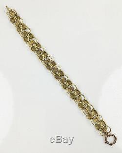 Antique Victorian 18K Rose Gold Book Chain Bracelet Wide Unisex RARE EB902