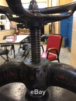 Antique Victorian Cast Iron Book Binding Press Wheel vintage rare