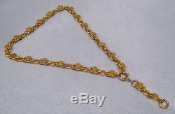 Antique Victorian Gold Filled Fancy Link Book Chain withRare 2 Drop Necklace