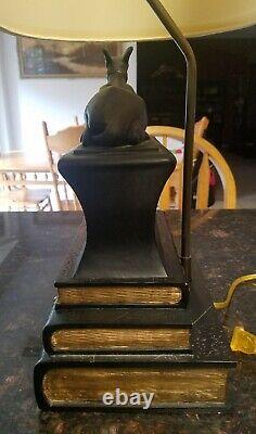 Antique Whippet Greyhound Dog Sculpture Book Library Table Lamp Rare