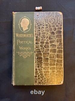 Antique Wordsworth Poetical Works Hardback 1890s Deluxe Rare Book