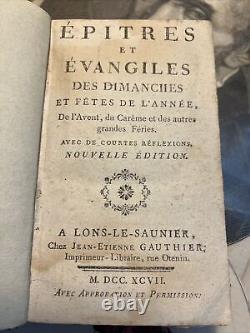 Antique book 1797 Epitres et Evangiles des Dimanches Antiquary collection rarity