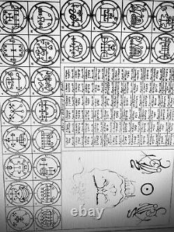 Antique book occult black magic rare esoteric manuscript kabala goetia lucifer