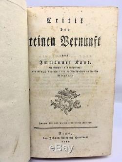 Antique book rare edition Immanuel Kant Kritik der reinen Vernunft 1787