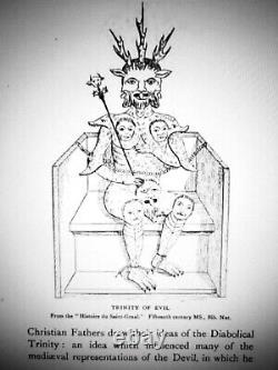 Antique book satanic grimoire black magic rare esoteric manuscript occult devil