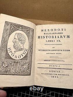 Antique books 1821 Herodoti Halicarnas Historarvm philosophy engraving