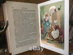 Antique rare+ book, Grimms fairy tales & Household stories, colour illustrations