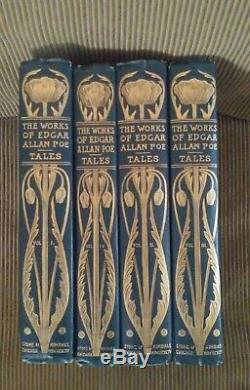 Antique set 4 Edgar Allen Poe 1800's books published 1894 gilt edge VERY RARE
