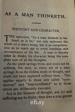 As A Man Thinketh James Allen 1915 Antique Rare Positive Thinking Book Self Help