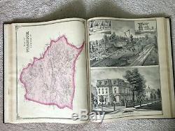 Atlas Map of Lancaster County PA 1875 Everts & Stewart Pennsylvania History RARE