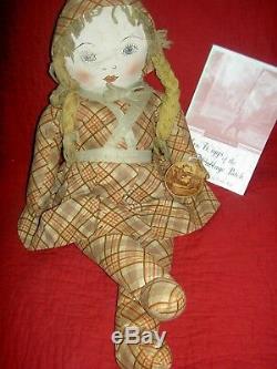 Authentic 1934 RARE labeled WIGGSIE Paramount Movie cloth doll, movie photo&book