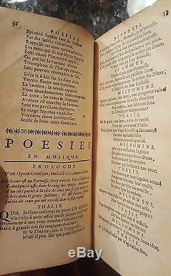 Authentic Rare Antique Print 1732 Book Pair Les Uvres De Mr. Rousseau Gold Leaf