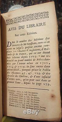 Authentic Rare Antique Print 1732 Book Pair Les Uvres De Mr. Rousseau Gold Leaf